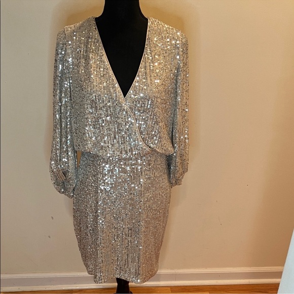 Eliza J Silver Sequin Dress - Picture 5 of 11